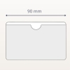 Kieszeń samoprzylepna na wizytówki 90x60 mm z wycięciem – widok z przodu, wymiar 90 mm