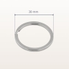 Kółko płaskie metalowe do breloków 30 mm srebrne – widok z wymiarami