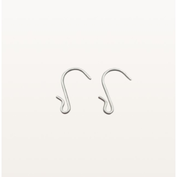 Haczyk metalowy do zawieszania stripa reklamowego srebrny 39 mm – 2 szt, widok z boku pod kątem