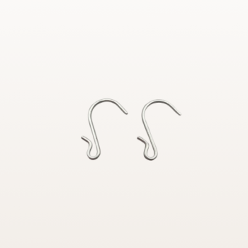 Haczyk metalowy do zawieszania stripa reklamowego srebrny 39 mm – 2 szt, widok z boku pod kątem