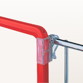 Klips plastikowy do ramek 28x21 mm transparentny – montaż na koszu drucianym