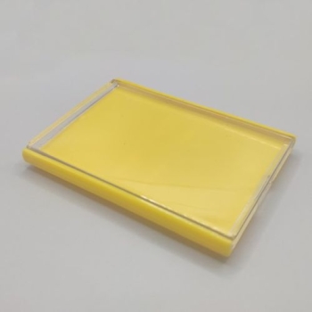 Kasetka cenowa sklepowa żółta 80 x 60 mm – widok z przodu