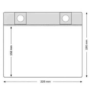 Rysunek techniczny kieszeni magnetycznej A5 z wymiarami