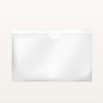 Kieszeń samoprzylepna na wizytówki 90x60 mm z wycięciem na palec – widok z przodu