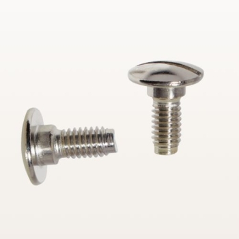 Srebrna zakrętka do śruby M4 z przedłużką 1 mm – widok z boku w pionie i poziomie