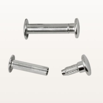 Nit introligatorski metalowy 20 mm – widok z boku, jeden zbity, drugi rozczepiony