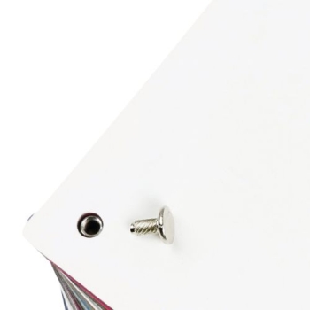 Wzornik z rozczepionym nitem introligatorskim metalowym 20 mm – widok elementu przed zbiciem