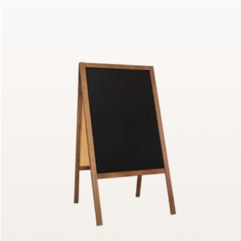 Drewniany potykacz kredowy w rozmiarze L 53 x 80 cm, wysokość 118 cm – tablica reklamowa stojąca do prezentacji ofert i