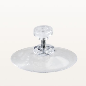 Przyssawka z gwintem 10 mm i nakrętką, widok z kąta, częściowo skręcona, średnica 40 mm