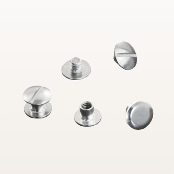 Śruby introligatorskie M4, niklowane, srebrne, 5 mm - widok z boku