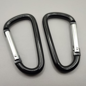 Szekle aluminiowe reklamowe z zapadką duże 75 mm czarne, 2 szt – widok z góry