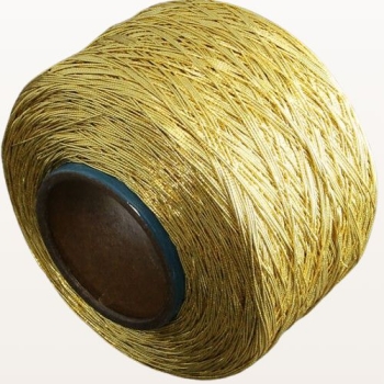 Sznurek elastyczny gumka introligatorska na szpuli 1300 m, złoty, grubość 1 mm – do zawieszania etykiet, widok pod kątem