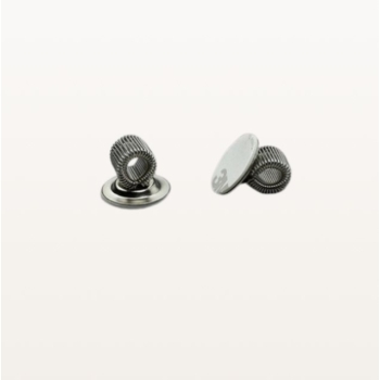 Uchwyt samoprzylepny spirala na jeden długopis, 20mm, srebrny – widok z boku, pod kątem