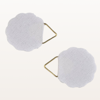 Uchwyt tkaninowy samoprzylepny do kalendarzy z metalowym haczykiem 30 mm – widok z góry, z wymiarami