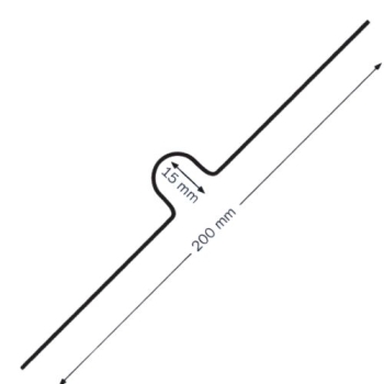 Rysunek techniczny zawieszki do kalendarza 200 mm z wymiarami