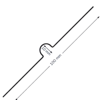 Rysunek techniczny zawieszki do kalendarza 100 mm z wymiarami